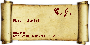 Maár Judit névjegykártya
